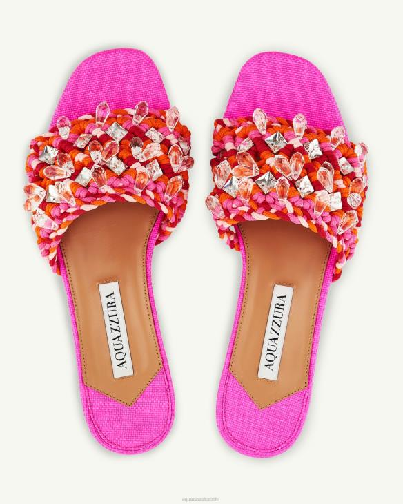 Aquazzura Crystal Cote Flat FUCHSIA 8TLF245