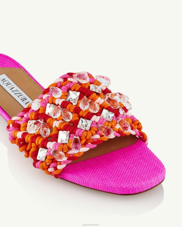 Aquazzura Crystal Cote Flat FUCHSIA 8TLF245