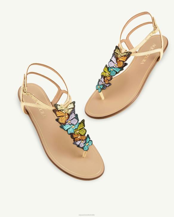 Aquazzura Papillon Sandal Flat BEIGE 8TLF61