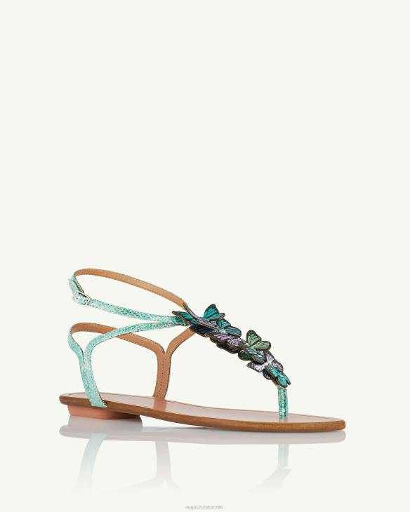 Aquazzura Papillon Sandal Flat BLUE 8TLF17