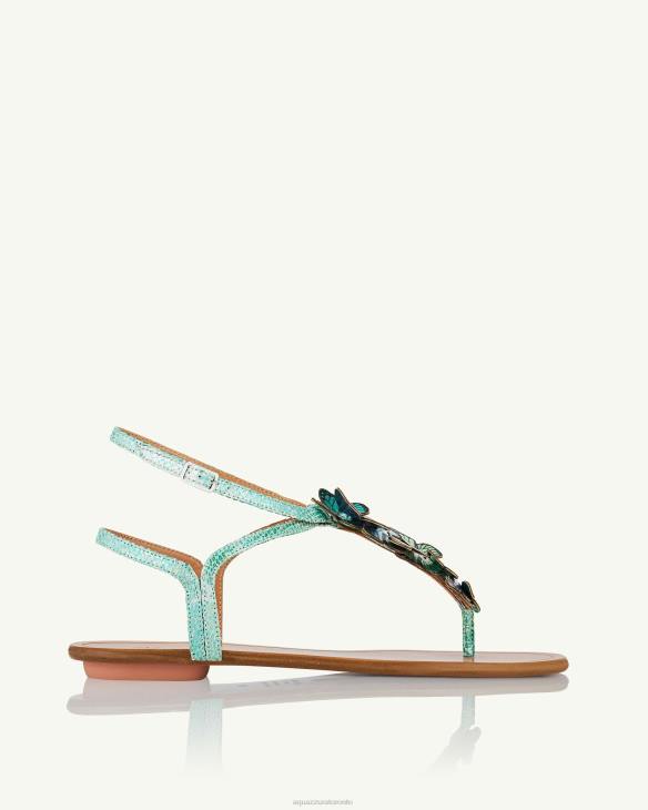 Aquazzura Papillon Sandal Flat BLUE 8TLF17