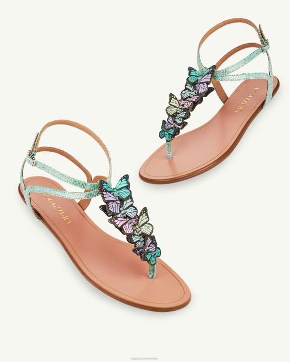 Aquazzura Papillon Sandal Flat BLUE 8TLF17