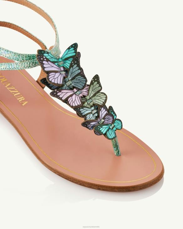 Aquazzura Papillon Sandal Flat BLUE 8TLF17