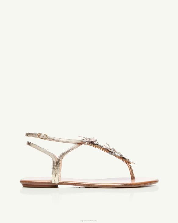 Aquazzura Papillon Sandal Flat GOLD 8TLF58