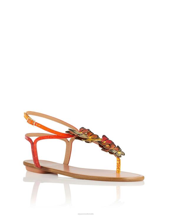 Aquazzura Papillon Sandal Flat ORANGE 8TLF71