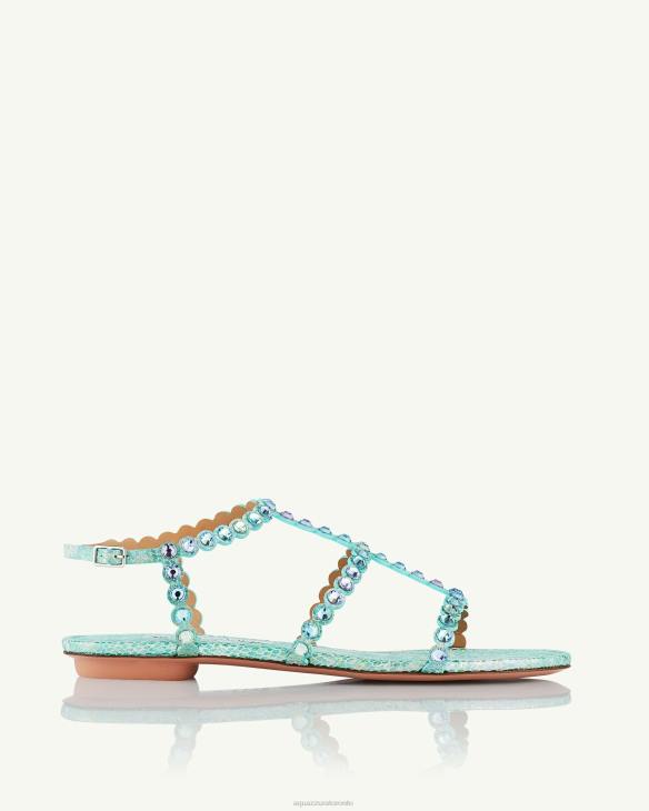 Aquazzura Tequila Sandal Flat BLUE 8TLF12