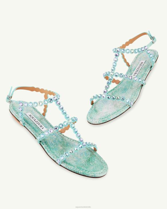 Aquazzura Tequila Sandal Flat BLUE 8TLF12