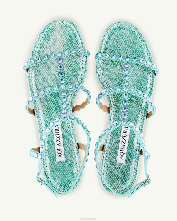 Aquazzura Tequila Sandal Flat BLUE 8TLF12