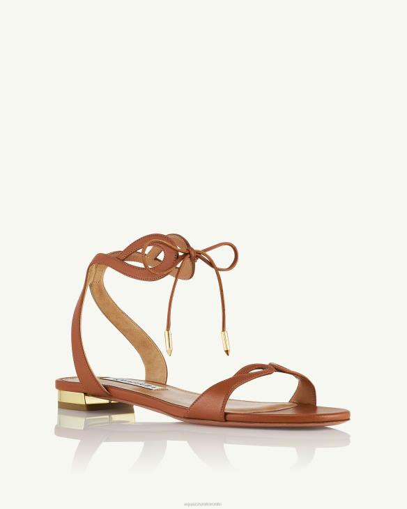 Aquazzura Tessa Sandal Flat BROWN 8TLF144