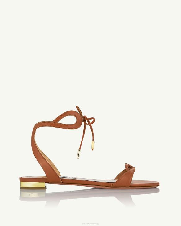 Aquazzura Tessa Sandal Flat BROWN 8TLF144