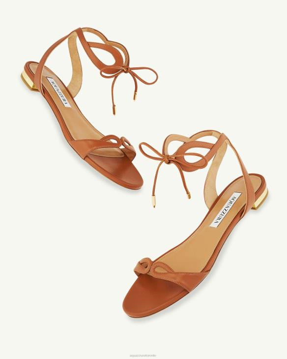 Aquazzura Tessa Sandal Flat BROWN 8TLF144