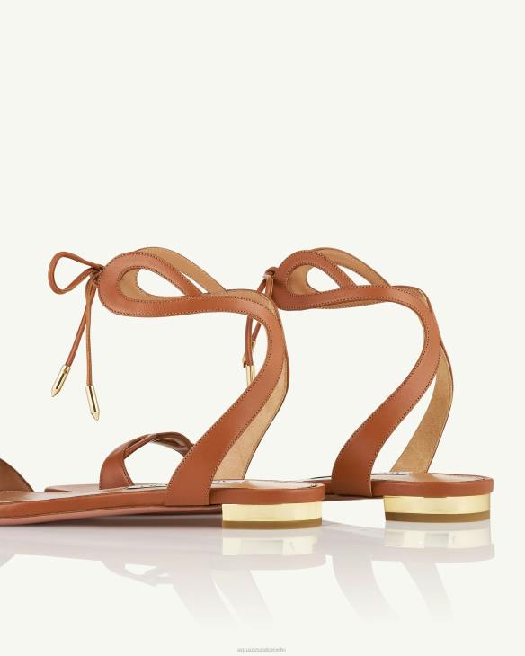 Aquazzura Tessa Sandal Flat BROWN 8TLF144