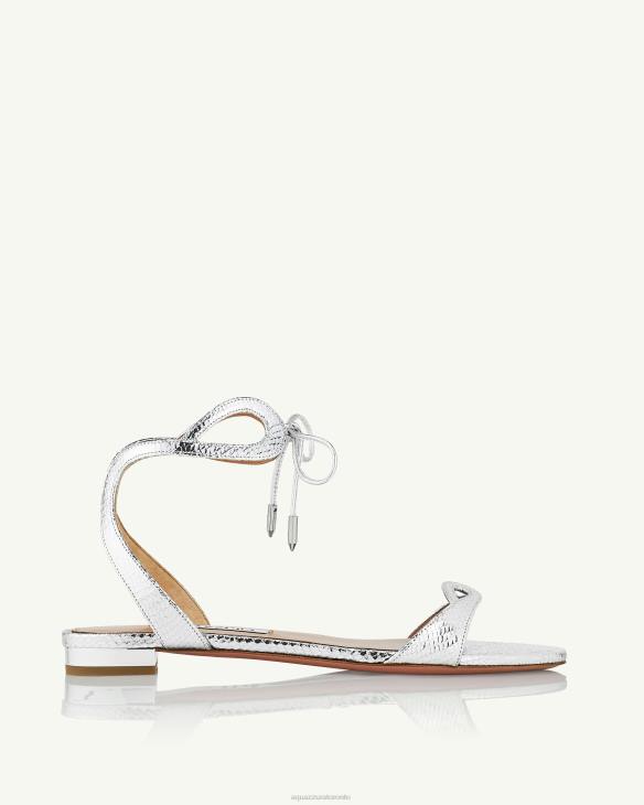 Aquazzura Tessa Sandal Flat SILVER 8TLF149