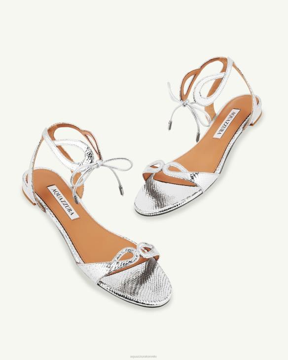 Aquazzura Tessa Sandal Flat SILVER 8TLF149