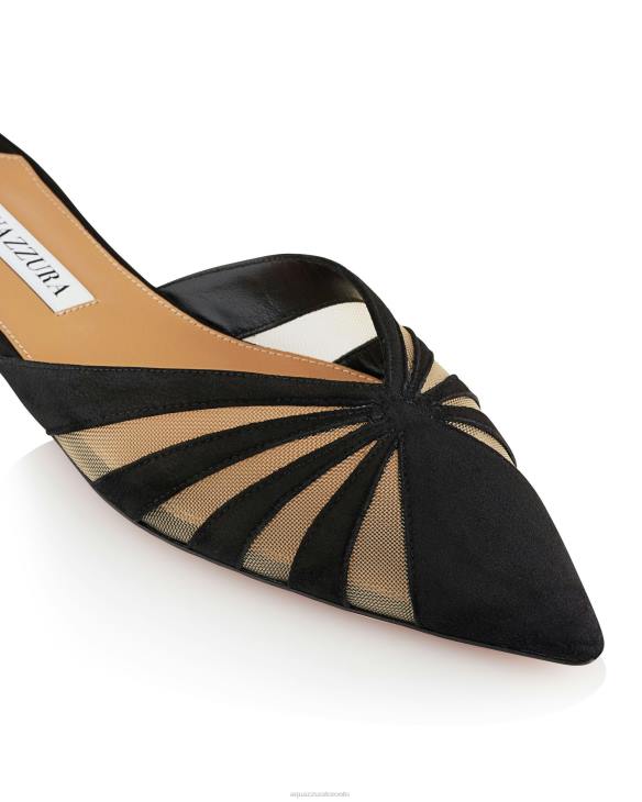 Aquazzura The Spy Mule Flat BLACK 8TLF243