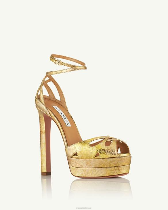 Aquazzura All Dolled Up Sandal Plateau 140 GOLD 8TLF277