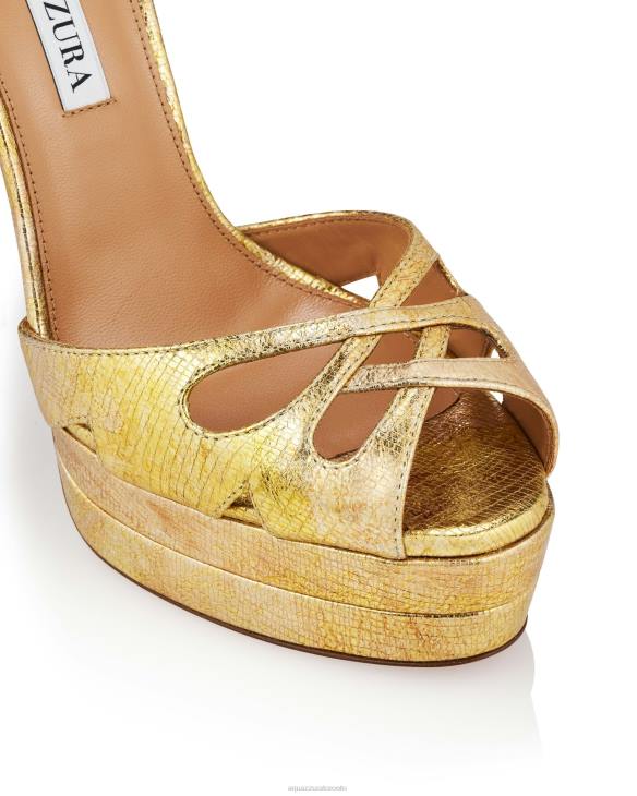 Aquazzura All Dolled Up Sandal Plateau 140 GOLD 8TLF277