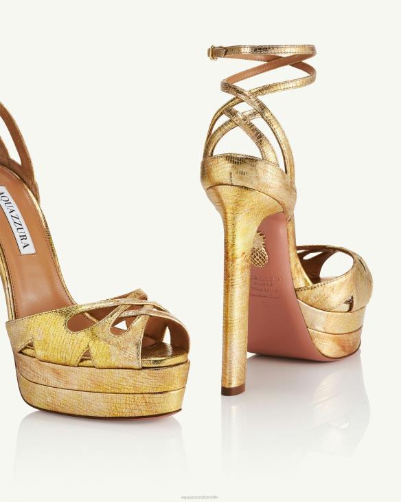 Aquazzura All Dolled Up Sandal Plateau 140 GOLD 8TLF277