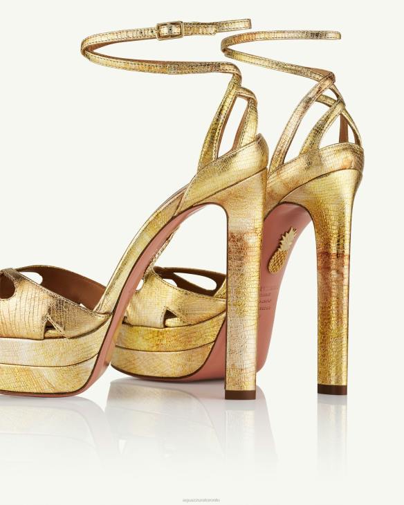 Aquazzura All Dolled Up Sandal Plateau 140 GOLD 8TLF277