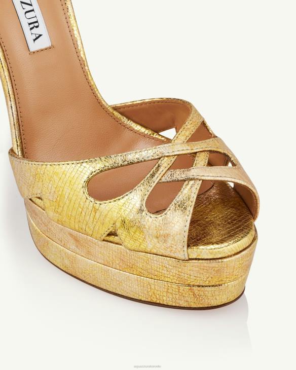 Aquazzura All Dolled Up Sandal Plateau 140 GOLD 8TLF277