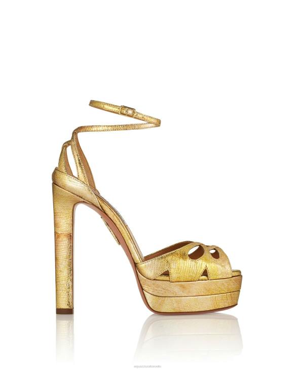 Aquazzura All Dolled Up Sandal Plateau 140 GOLD 8TLF277