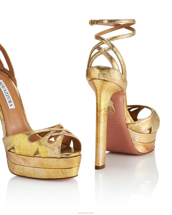 Aquazzura All Dolled Up Sandal Plateau 140 GOLD 8TLF277