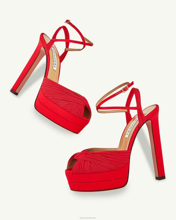 Aquazzura Bellini Beauty Plateau 130 RED 8TLF274