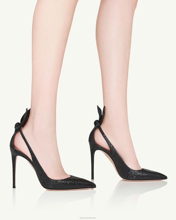 Aquazzura Bow Tie Pump 105 BLACK 8TLF188