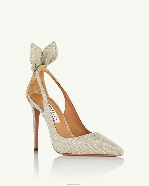 Aquazzura Bow Tie Pump 105 SILVER 8TLF230