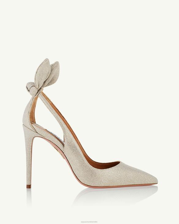 Aquazzura Bow Tie Pump 105 SILVER 8TLF230