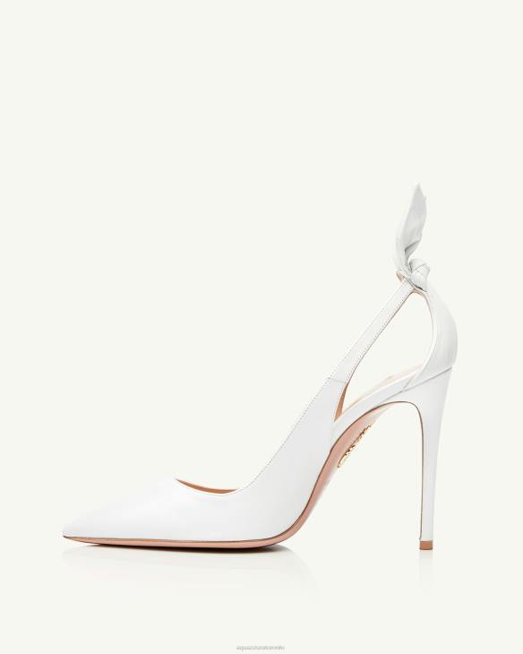 Aquazzura Bow Tie Pump 105 WHITE 8TLF234