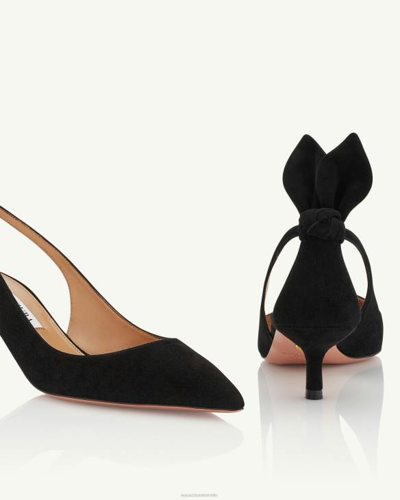 Aquazzura Bow Tie Pump 50 BLACK 8TLF189