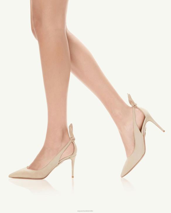 Aquazzura Bow Tie Pump 85 BEIGE 8TLF216