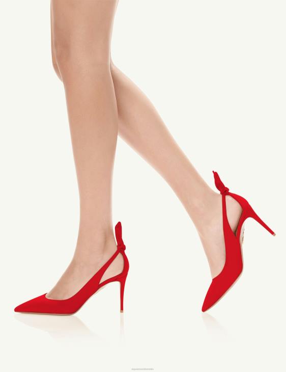 Aquazzura Bow Tie Pump 85 RED 8TLF203