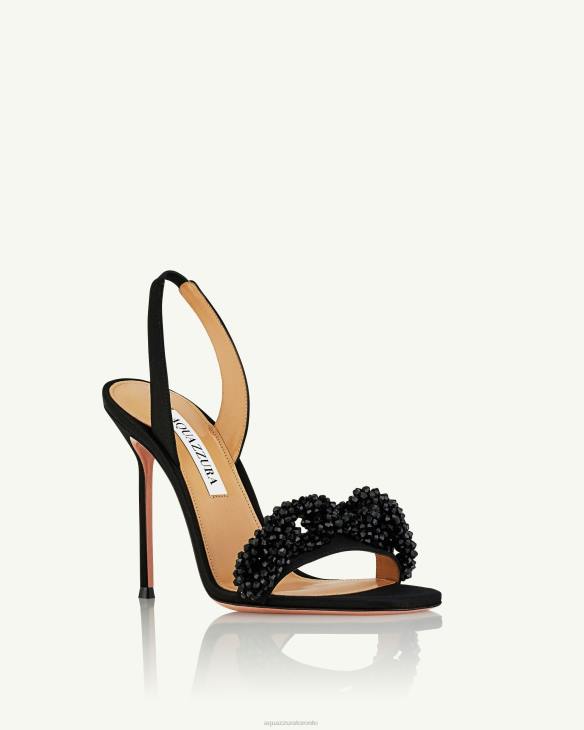 Aquazzura Chain Of Love Sandal 105 BLACK 8TLF41