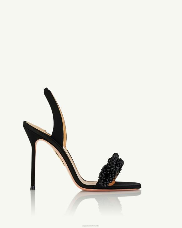 Aquazzura Chain Of Love Sandal 105 BLACK 8TLF41