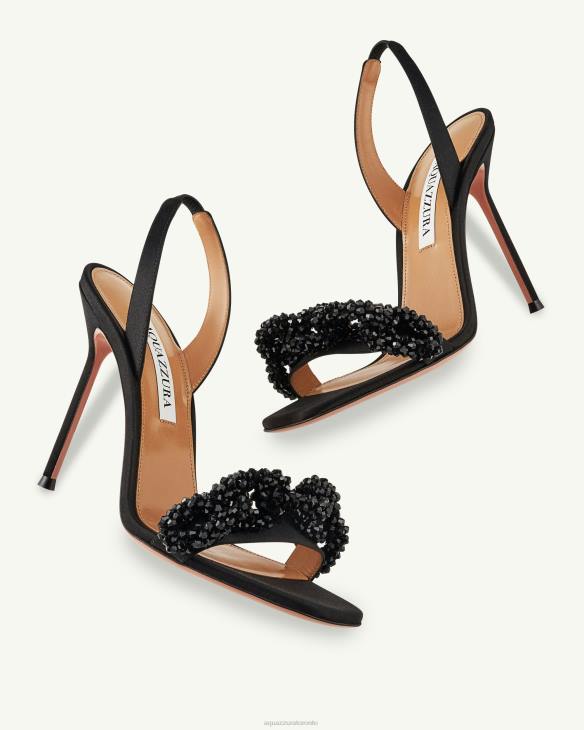 Aquazzura Chain Of Love Sandal 105 BLACK 8TLF41