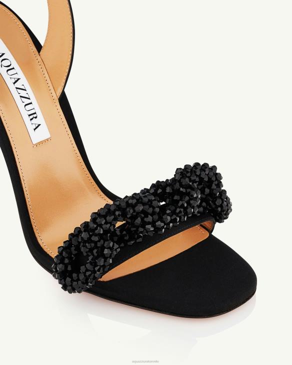 Aquazzura Chain Of Love Sandal 105 BLACK 8TLF41