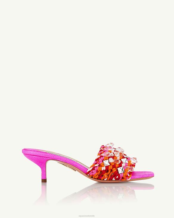 Aquazzura Crystal Cote Mule 50 FUCHSIA 8TLF139