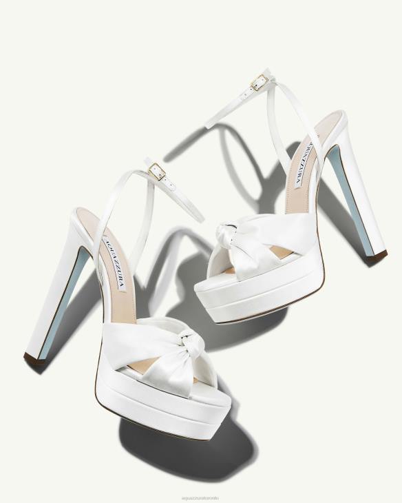 Aquazzura Cupid Bridal Plateau 130 WHITE 8TLF304