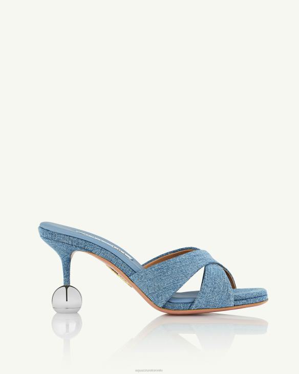 Aquazzura Darling Mule 75 BLUE 8TLF24