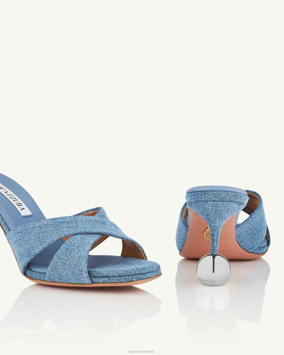 Aquazzura Darling Mule 75 BLUE 8TLF24