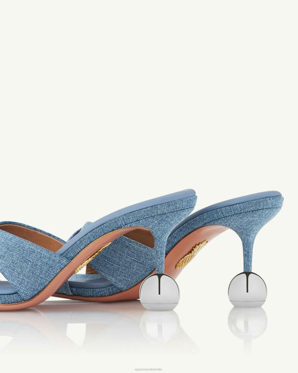 Aquazzura Darling Mule 75 BLUE 8TLF24