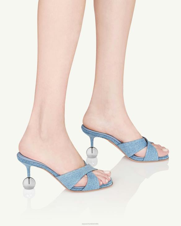 Aquazzura Darling Mule 75 BLUE 8TLF24