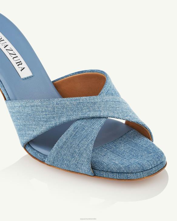 Aquazzura Darling Mule 75 BLUE 8TLF24