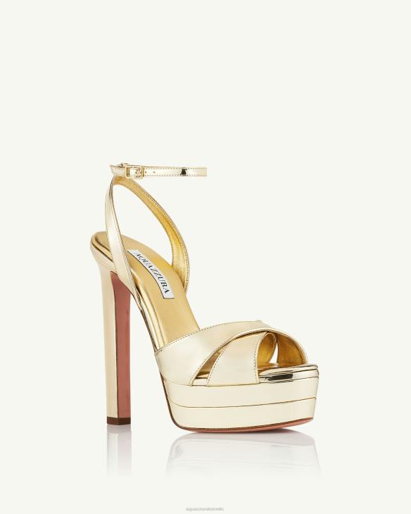 Aquazzura Divine Sandal Plateau 130 GOLD 8TLF330