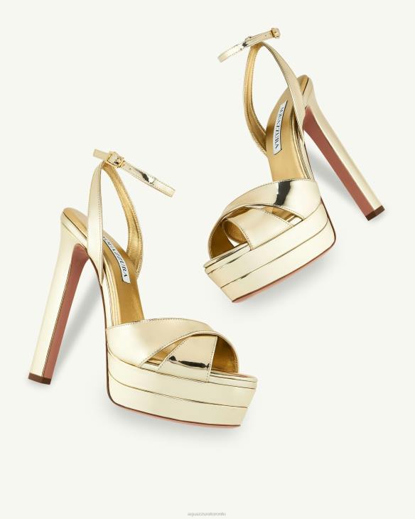 Aquazzura Divine Sandal Plateau 130 GOLD 8TLF330