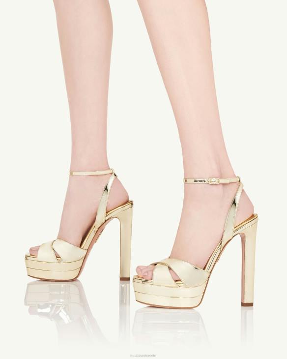 Aquazzura Divine Sandal Plateau 130 GOLD 8TLF330