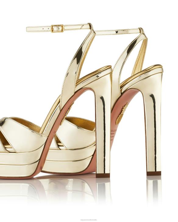 Aquazzura Divine Sandal Plateau 130 GOLD 8TLF330