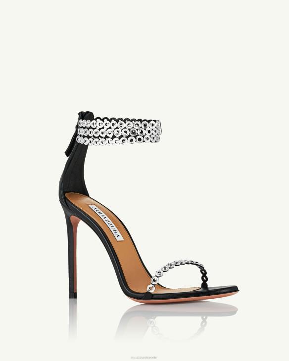 Aquazzura Forever Crystal Sandal 105 BLACK 8TLF33